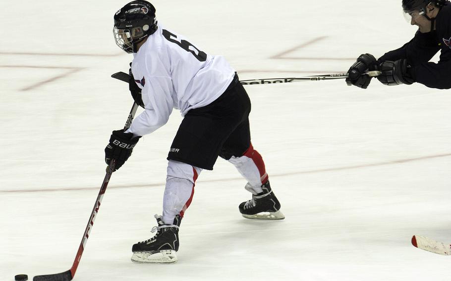 Hockey action between Army and Navy teams at Verizon Center in Washington, D.C., Dec. 5, 2016.