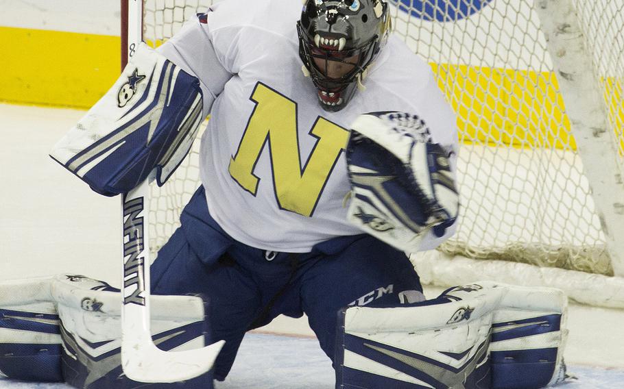 Hockey action between Army and Navy teams at Verizon Center in Washington, D.C., Dec. 5, 2016.