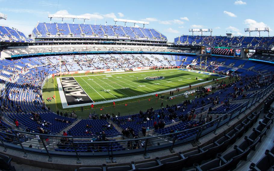 M&T Bank Stadium in Baltimore begins to fill up ahead of the 117th Army-Navy football game on Dec. 10, 2016.