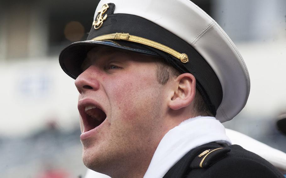 Getting into the spirit before the Army-Navy game, Dec. 10, 2016.