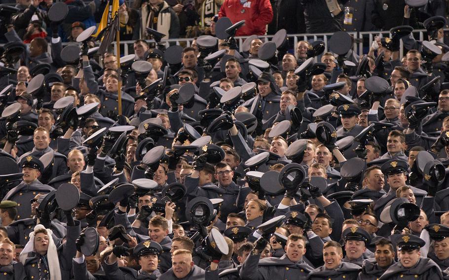 West Point cadets enjoy the annual rivalry game against Navy at Baltimore, Dec. 10, 2016.
