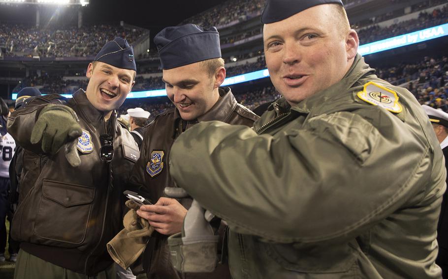 On the Navy side during the Army-Navy game at M&T Bank Stadium in Baltimore, Md., Dec. 10, 2016. Army won, 21-17.