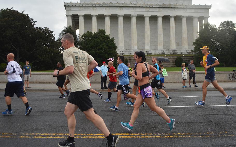 Runners during the Army Ten-Miler in Washington, D.C., on Oct. 8, 2017.