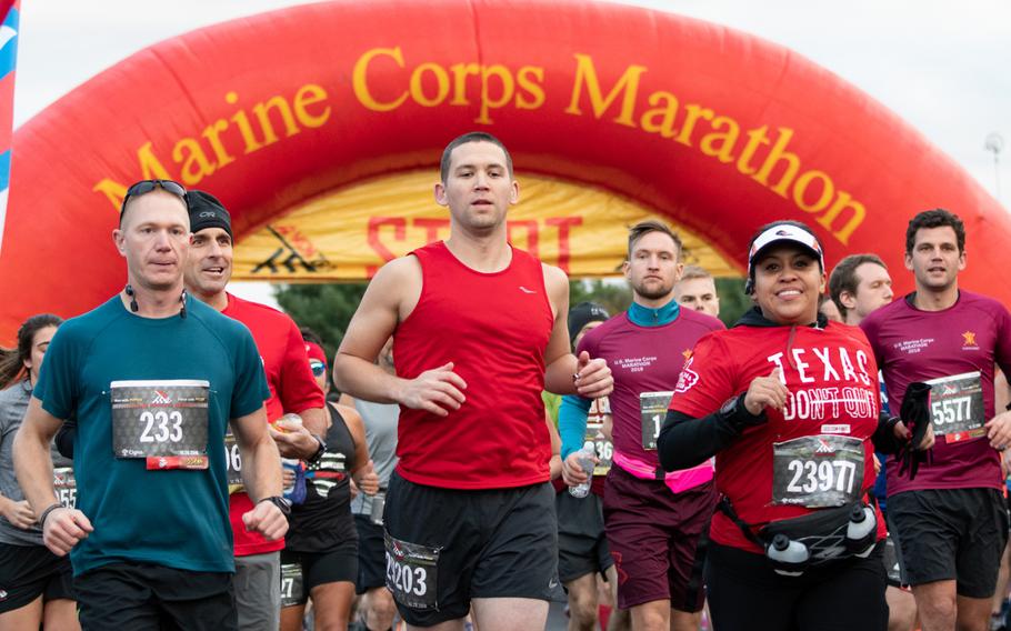 Thousands of runners tackled the 43rd Annual Marine Corps Marathon, held in Washington, D.C. on Sunday, Oct. 28, 2018.