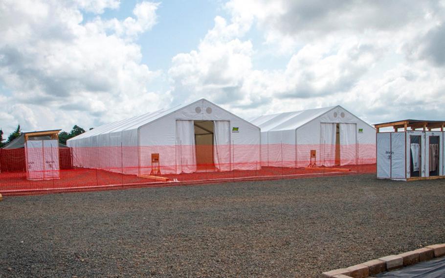 An Ebola treatment unit stands completed after being built by U.S. soldiers in Buchanon, Liberia in November of 2014. The New York Times reported Monday that only 28 patients were treated at the 11 U.S-built treatment units in Liberia.