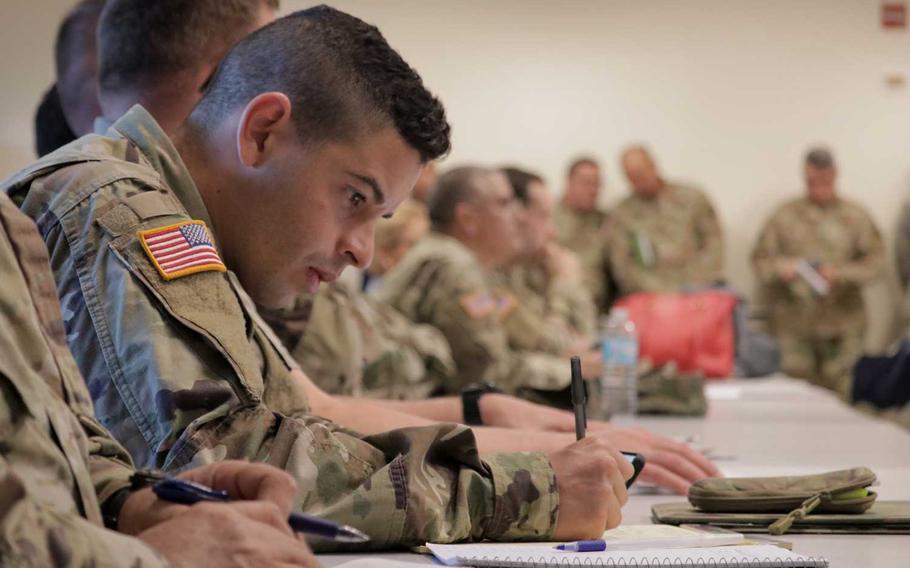 As a sustainment liaison officer in the joint task force supporting earthquake recovery efforts in Puerto Rico, Spc. Jean Paul Diaz Ortiz of the Puerto Rico National Guard helps coordinate the delivery of supplies to five shelters in the southern region of the island. About 1,100 service members are working to support the shelters until the local government can help residents can find more permanent housing.