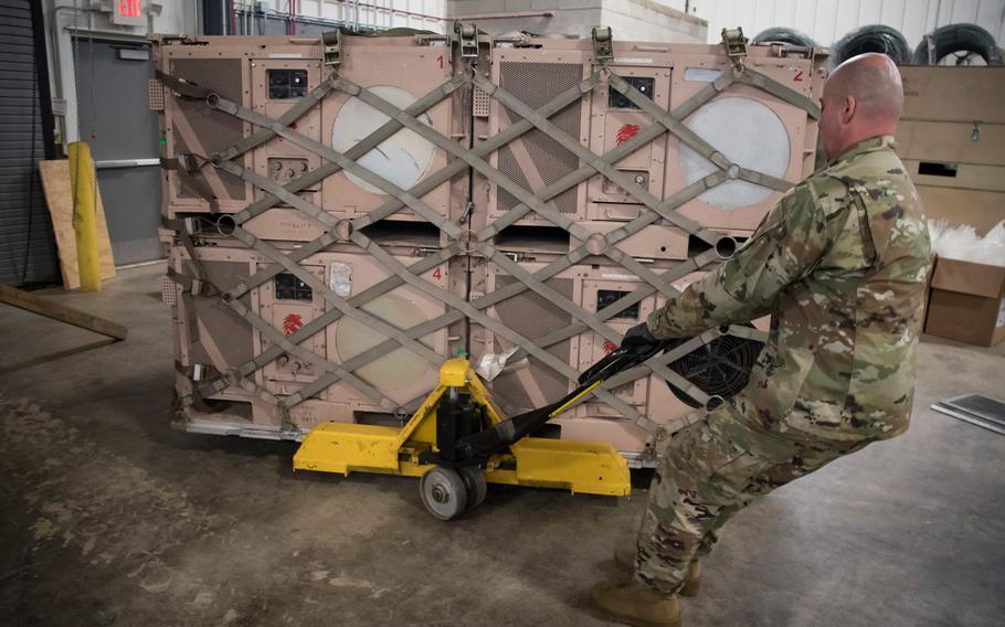 Airmen of the Ohio Air National Guard -- 179th Airlift Wing and 200th Red Horse Squadron -- prepare disaster relief bed-down sets Jan. 12, 2020 in response to Puerto Rico earthquake relief efforts.