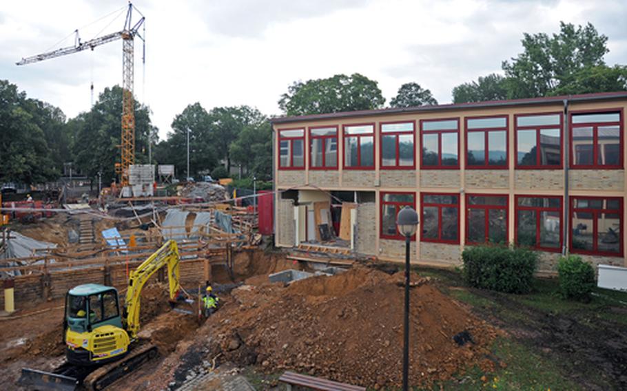 File photo from 2010 of construction of new buildings are underway at Wiesbaden High School, as older buildings are torn down. 
