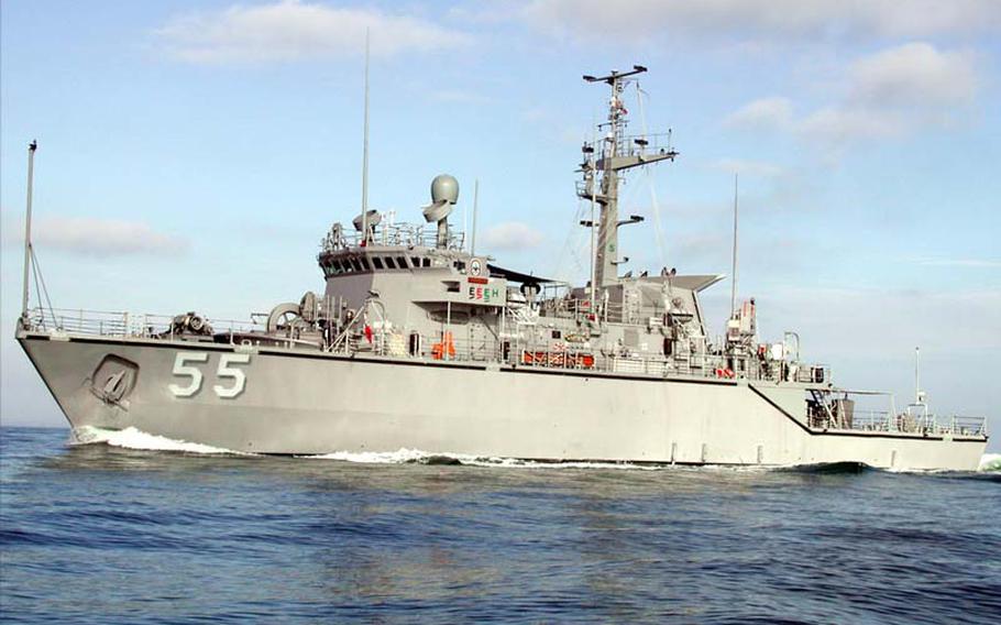 The minehunter USS Oriole, shown at sea in 2003, will be formally welcomed into the Taiwanese navy on Aug. 10, 2012, along with the former USS Falcon. Both ships were decommissioned and sold to Taiwan as part of the $6.4 billion arms package.