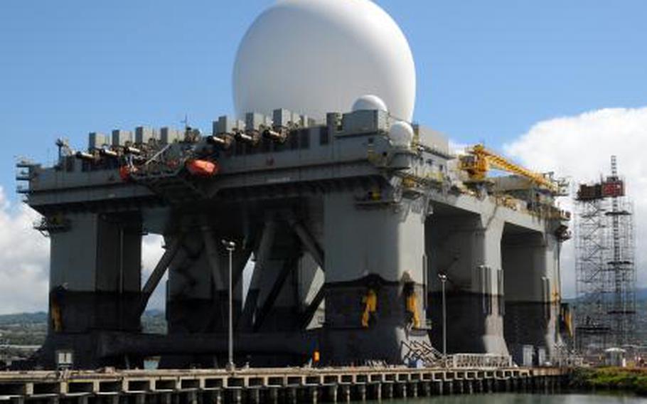 An X-Band radar system arrives in Pearl Harbor, Hawaii, July 14, 2010.