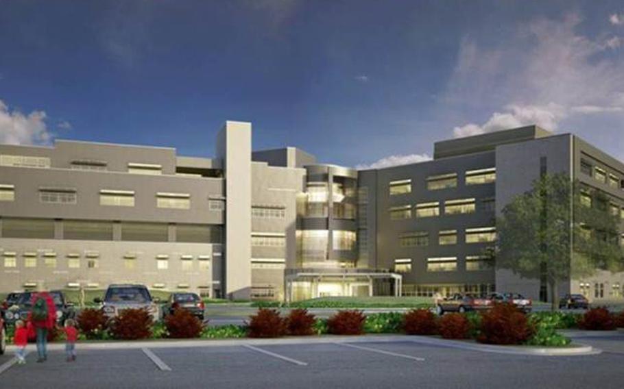 An artist's rendering of the Brian Allgood Army Community Hospital planned for Camp Humphreys in South Korea.