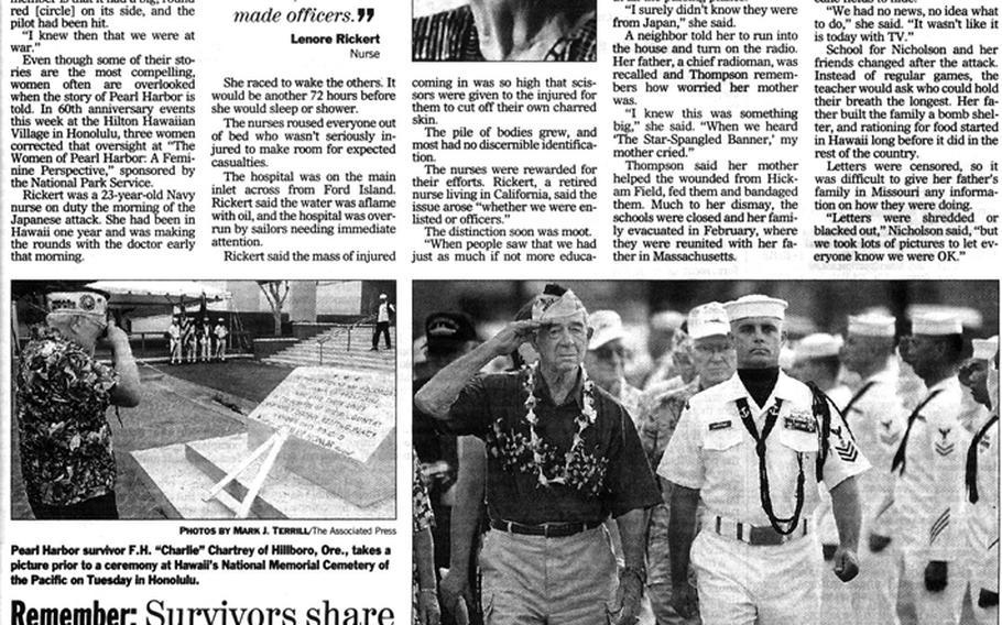 Inside page for the Stars and Stripes' Dec. 7, 2001, editions. [<a href="http://stripes.com/polopoly_fs/1.255967.1386218300!/menu/standard/file/stars_and_stripes_12-07-2001-P17.pdf">Click for larger version (PDF)</a>]