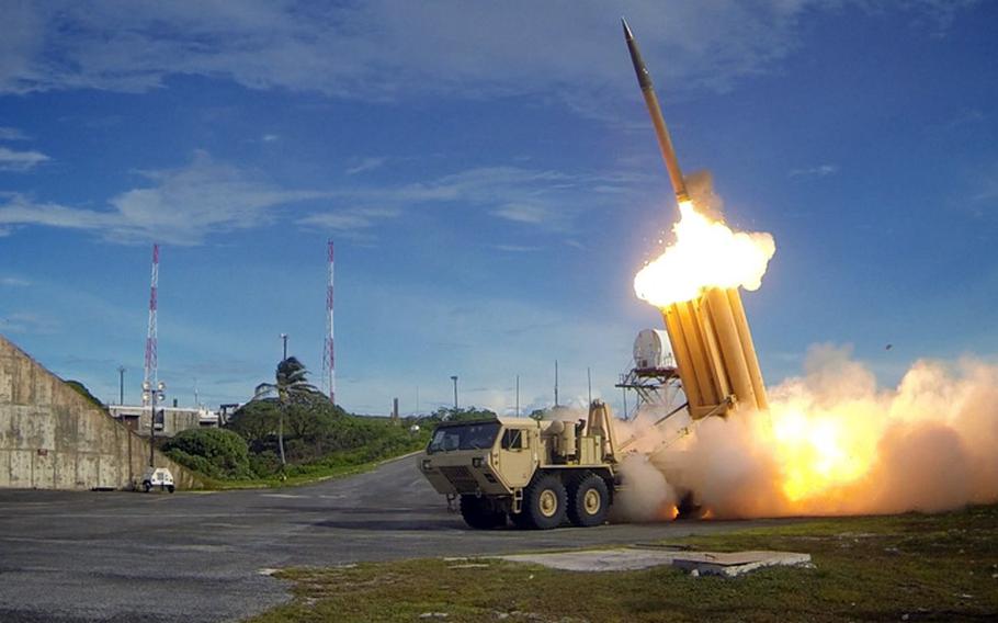 Terminal High Altitude Area Defense (THAAD) interceptors are launched during a successful intercept test Sept. 10, 2013.