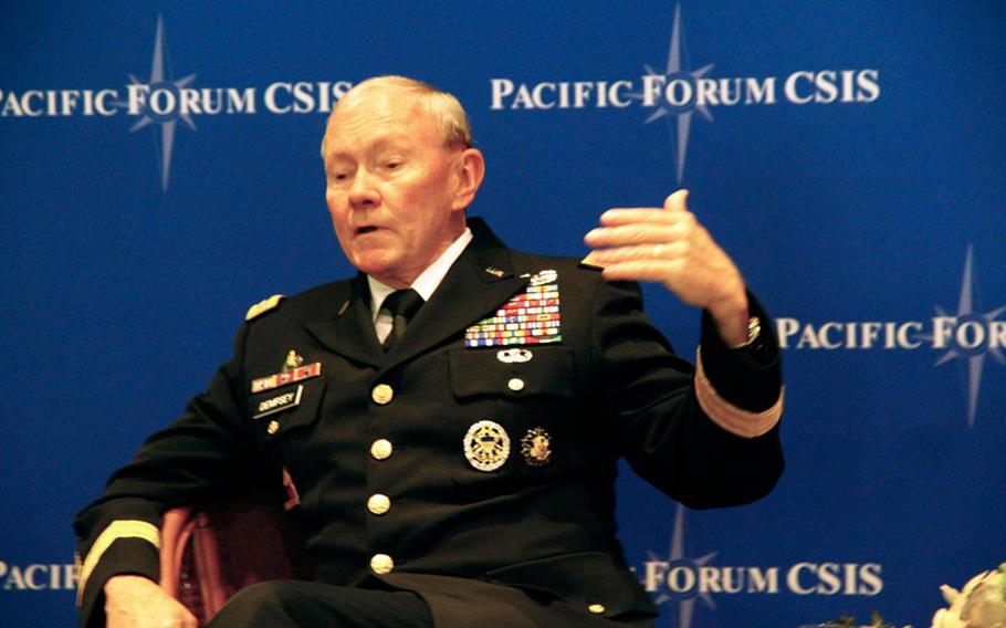 Gen. Martin E. Dempsey, chairman of the Joint Chiefs of Staff, said Tuesday that he and his counterparts from Japan and South Korea had met that morning and discussed dealing with the threat of North Korea.

