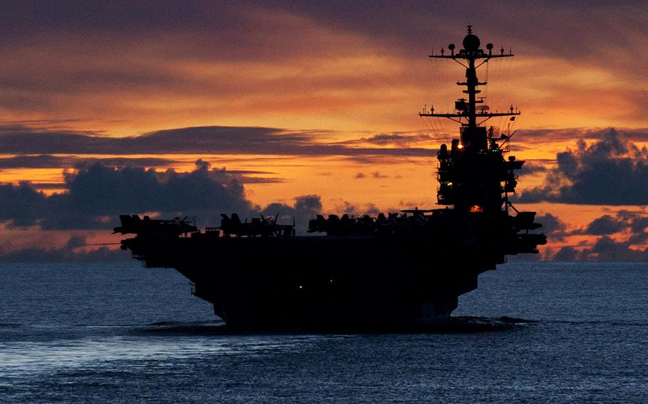 The aircraft carrier USS George Washington is seen underway in the Pacific Ocean Sept. 8, 2012.