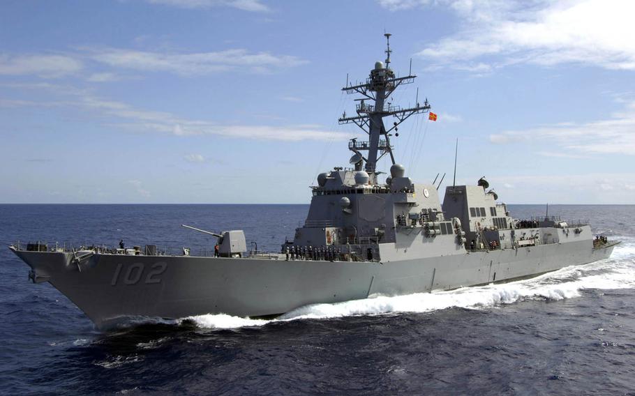 The guided-missile destroyer USS Sampson in a 2009 file photo.
