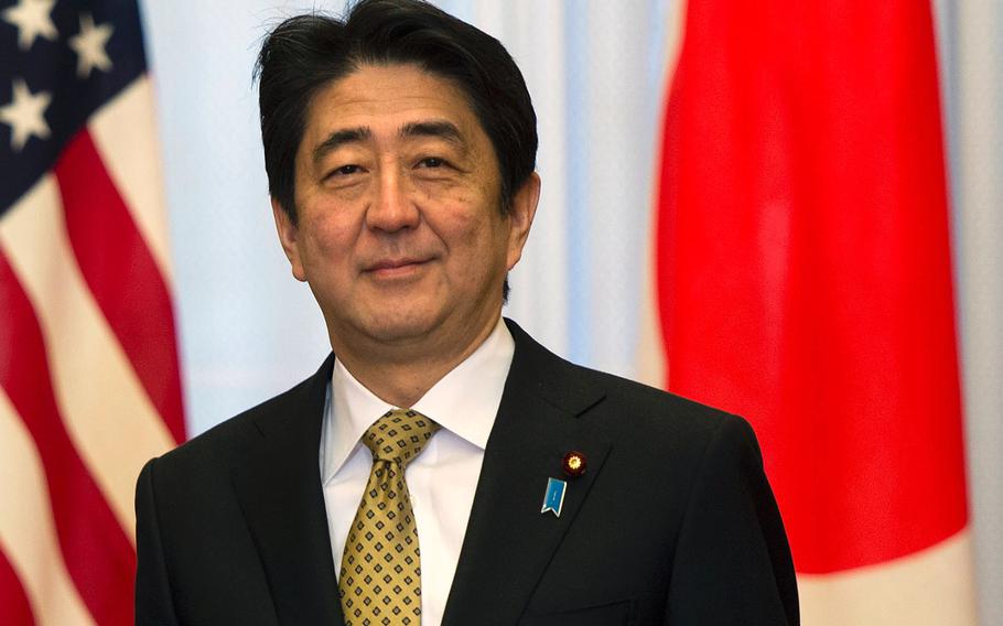 Japanese Prime Minister Shinzo Abe attends a meeting in Tokyo in April 2014.