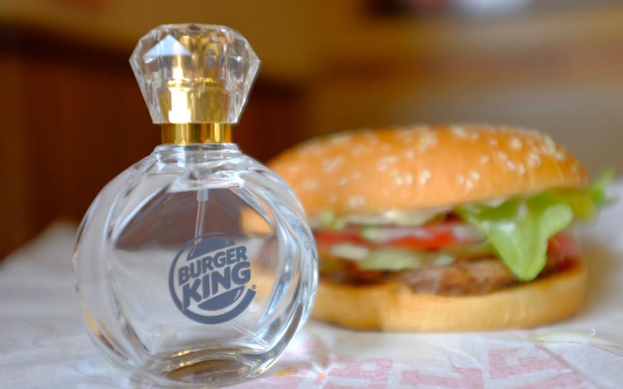 For one day only, Stars and Stripes has installed a special Scratch-n-Sniff app on our website. If you want to experience the cologne's smell, simply put your nose up to the screen and gently use your fingernail to scratch the photo of the bottle above.