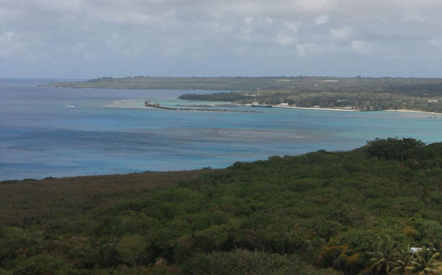 An overlook area shows the lush vegetation found on Tinian in the Commonwealth of Northern Mariana Islands near Guam. The Defense Department says it will revise an environmental study for the proposed construction of military training areas on the islands.