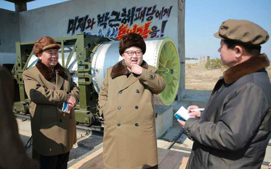 North Korea said Thursday, March 24, 2016, that it had successfully conducted a solid-fuel rocket engine test, which if confirmed would be a major step forward in boosting its missile attack capability against South Korea and the United States.
