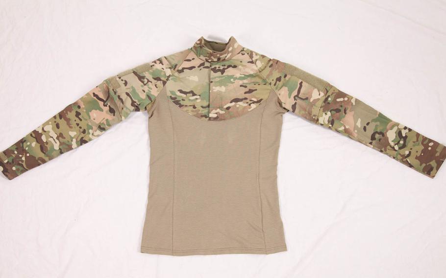 For lower-risk missions, troops can wear a ballistic combat shirt, which protects the upper back, chest, neck and arms, under their jackets. If a threat increases, they can add more protection, such as ceramic plates and a tactical carrier. 
