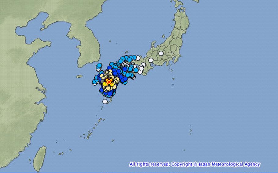 Seismic activity in Japan April 16, 2016. 