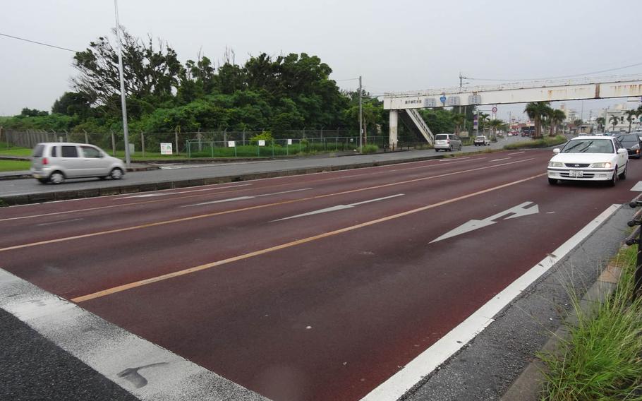 Aimee Mejia, a Navy petty officer second class assigned to Navy Munitions Command at Kadena Air Base, has been accused of driving drunk and crashing into two cars while going the wrong way on this section of Highway 58 in Okinawa, Japan.

