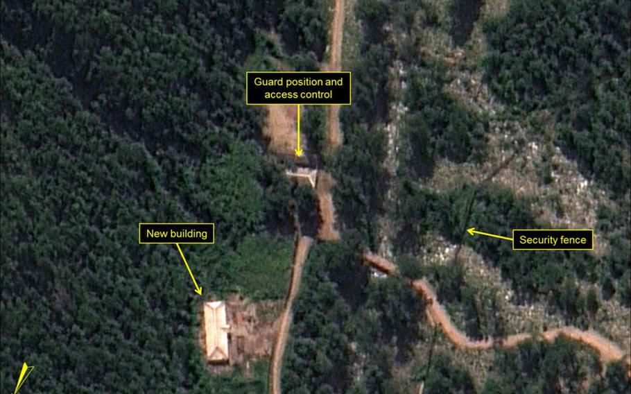 A building under construction near the command center at North Korea's Punggye-ri Nuclear Test Site has been externally completed, according to this Aug. 4, 2016, satellite image from Airbus Defense & Space and 38 North. 