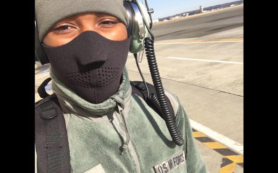 Airman 1st Class Isaac Colligan, 21, seen in this photo from January, was killed in a one-vehicle accident at Yokota Air Base October 16. An investigation into the accident is ongoing.