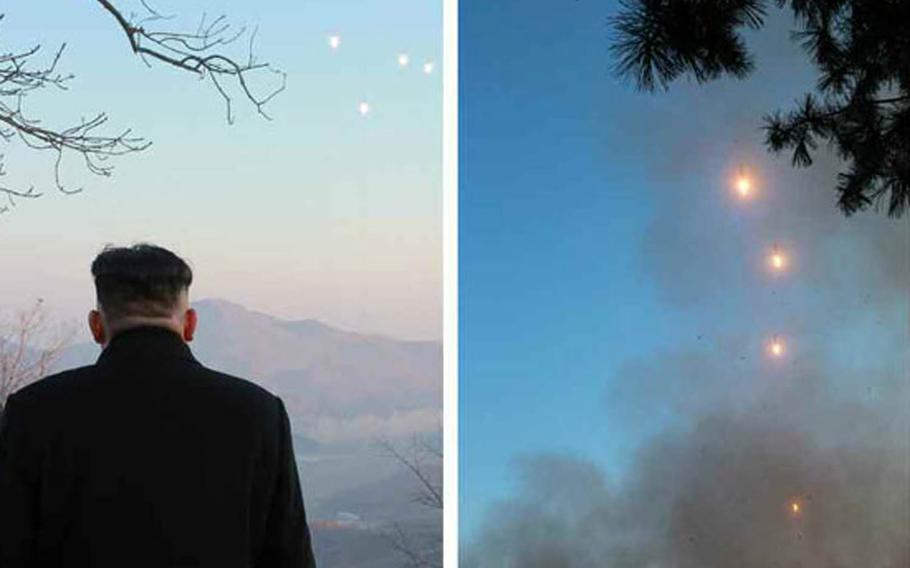 The Tuesday, March 7, 2017, edition of North Korea's official Rodong Sinmun newspaper published several undated photos of the country's latest missile launch, as well as photos of North Korean leader Kim Jong Un reportedly overseeing the test.