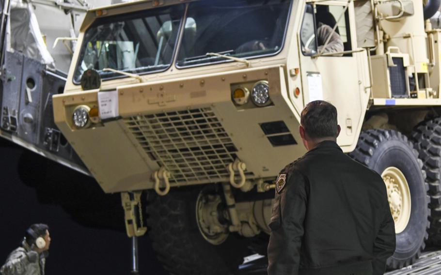 The first elements of the THAAD missile defense system arrive in South Korea in March.  