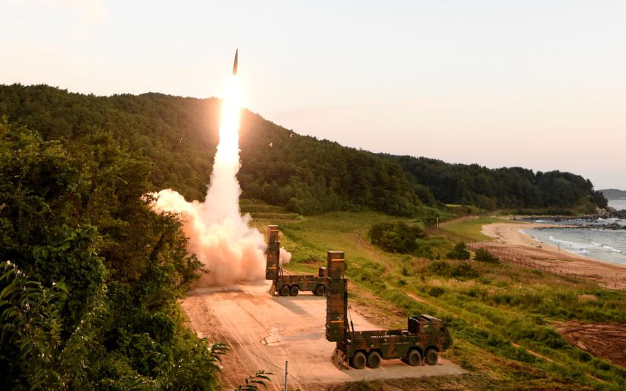 South Korea fires missiles into the sea off its east coast during a live-fire drill meant as a warning to North Korea after the communist state conducted its sixth nuclear test.