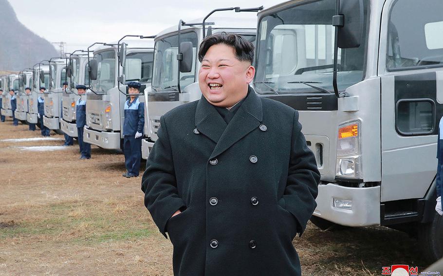 North Korean leader Kim Jong Un visits the the Sungri Motor Complex in Pyeongannam-do, North Korea in this photo provided on Tuesday, Nov. 21, 2017.