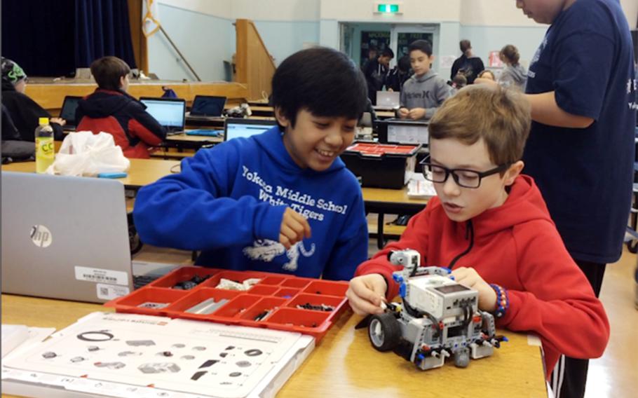 Robot Rumble, which was sponsored by the Armed Forces Communications and Electronics Association, required teams of students to utilize programming knowledge in order to build and operate robots capable of performing simple tasks. 