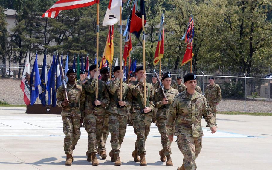 The 2nd Infantry Division held a patch ceremony on Camp Casey, South Korea, to welcome Col. Gene Meredith as the new deputy commanding officer for maneuver on Thursday, May 23, 2019.  