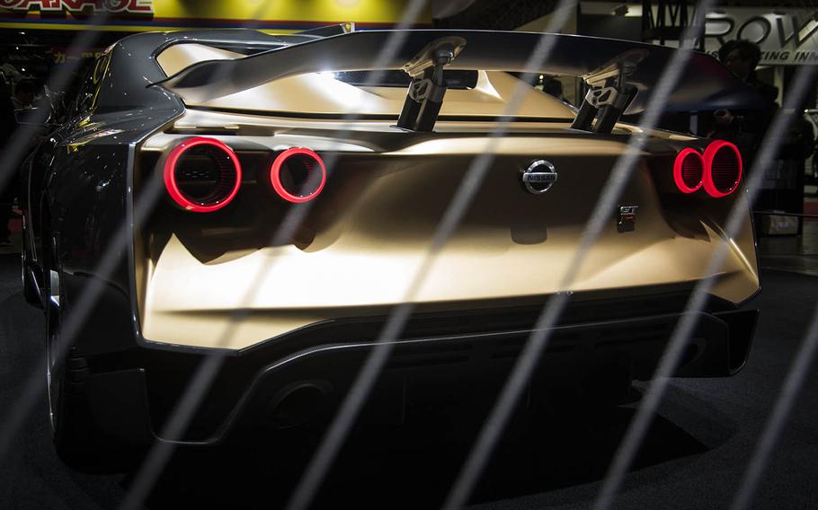 Nissan's GT-R50, a reinterpretation of the latest GT-R Nismo, is displayed during Tokyo Auto Salon 2020 in Chiba, Japan,  Friday, Jan. 10, 2020. 