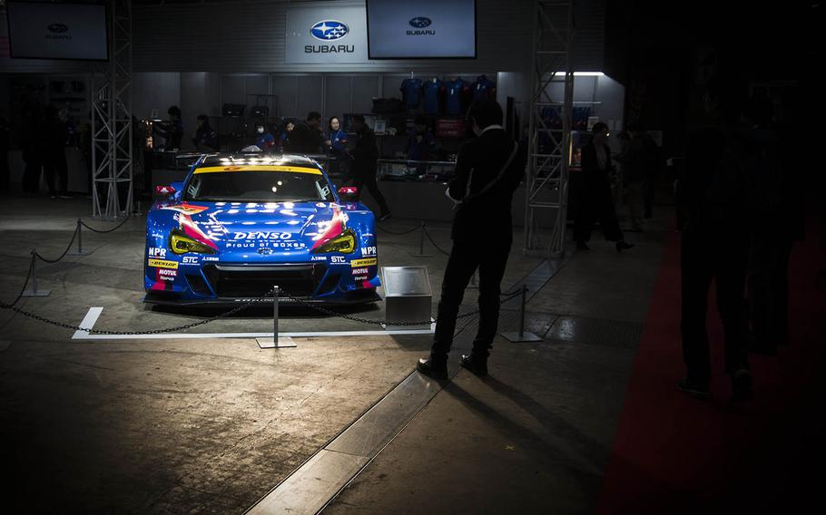 Subaru shows off its BRZ GT300 race car during Tokyo Auto Salon 2020 in Chiba, Japan, Friday, Jan. 10, 2020. 