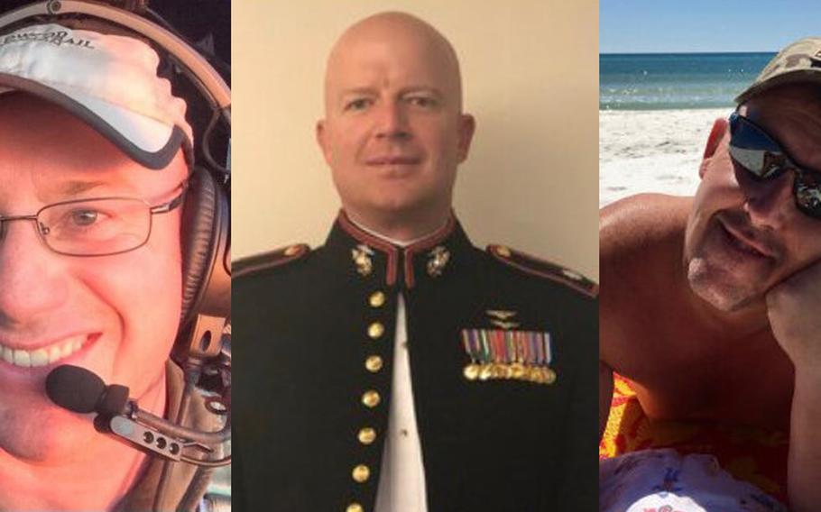 From left: Ian H. McBeth, Paul Clyde Hudson and Rick A. DeMorgan Jr. were identified by Coulson Aviation as the three firefighters killed Thursday, Jan. 23, 2020 in a C-130 crash while fighting wildfires in Australia. All three men had military ties. 