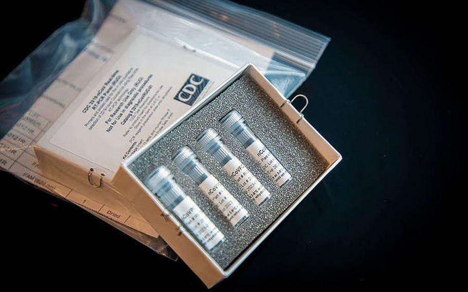 A CDC laboratory test kit for infection with coronavirus.