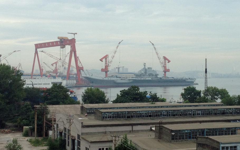 The Chinese aircraft carrier Liaoning is pictured in July 2014.