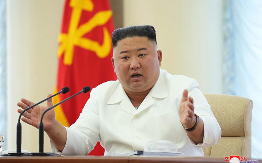 North Korean leader Kim Jong Un chairs a political meeting Sunday, June 7, 2020, in this photo released by the state-run Korean Central News Agency.