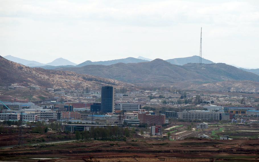 The Kaesong Industrial Complex is seen from Dora Observatory in Paju, South Korea, April 24, 2018. 