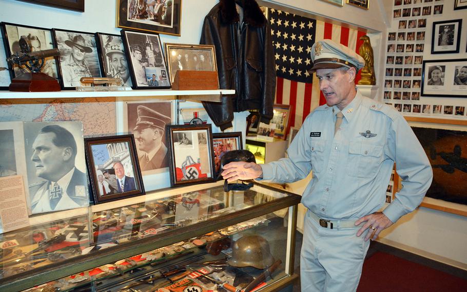 Glen Tomlinson, owner of the Home of the Brave Museum in Honolulu, talks about a collection of World War II Nazi artifacts donated over the years by American war veterans, Oct. 27, 2017. 