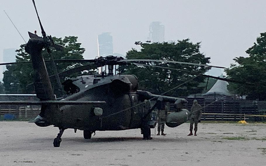 A UH-60 Black Hawk made a "precautionary landing" shortly after it took off from Yongsan Garrison on July 2, 2020, officials said.
