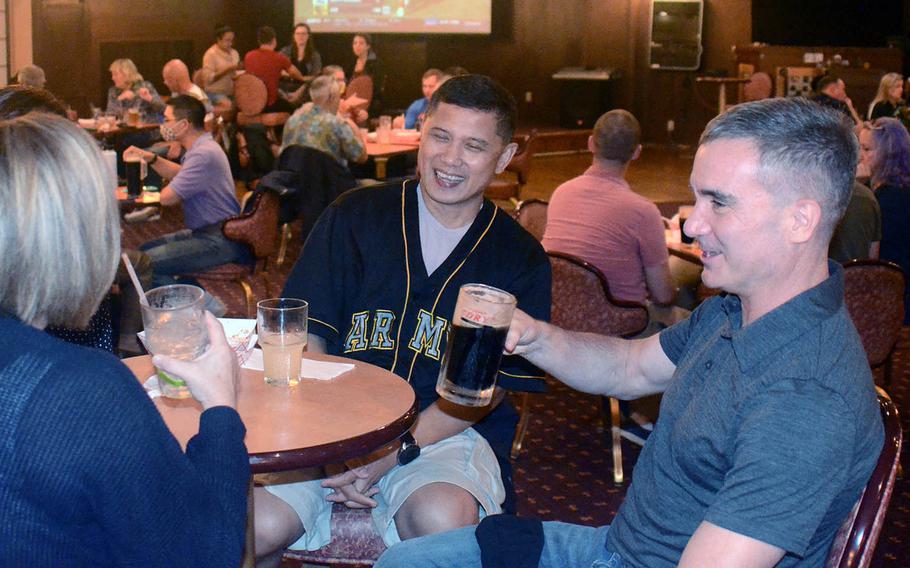 People enjoy an evening at the Officers' Club at Yokota Air Base, Japan, Friday, Sept. 25, 2020.