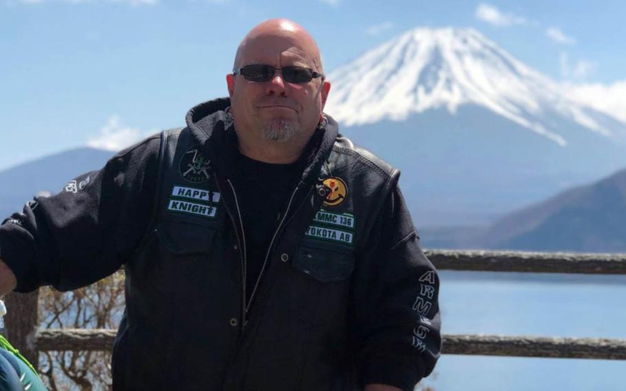 Peter James Davidson Jr., 51, a former airman and a member of the Green Knights motorcycle club, died after his sport bike collided with a minivan in western Tokyo, Saturday, Oct. 31, 2020.