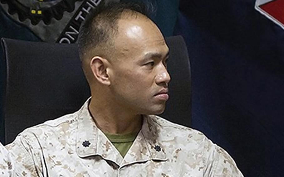 Marine Lt. Col. Samuel K. Lee was convicted in September 2020 of stealing hundreds of dollars of goods from a base store in South Korea.