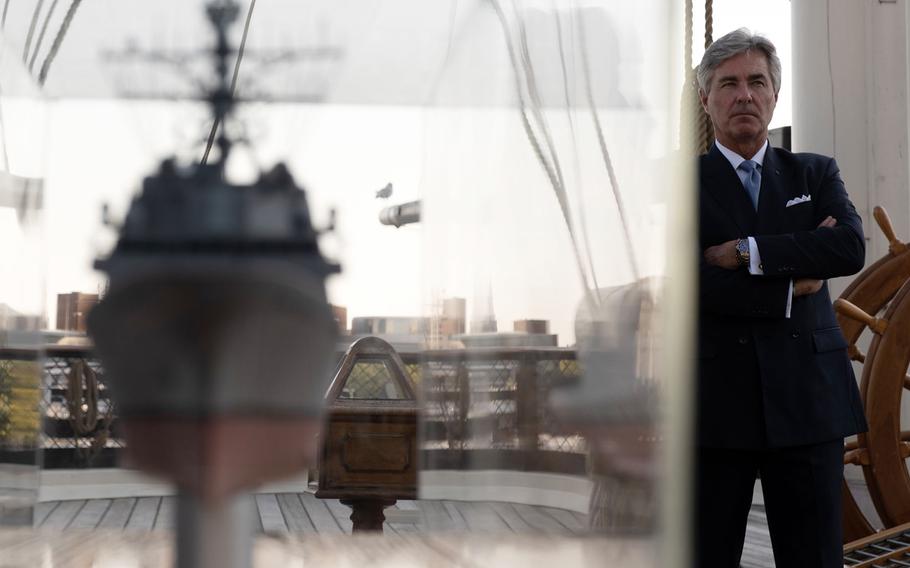 Secretary of the Navy Kenneth Braithwaite stands aboard the museum ship Constellation in Baltimore, Md., Oct. 7, 2020.