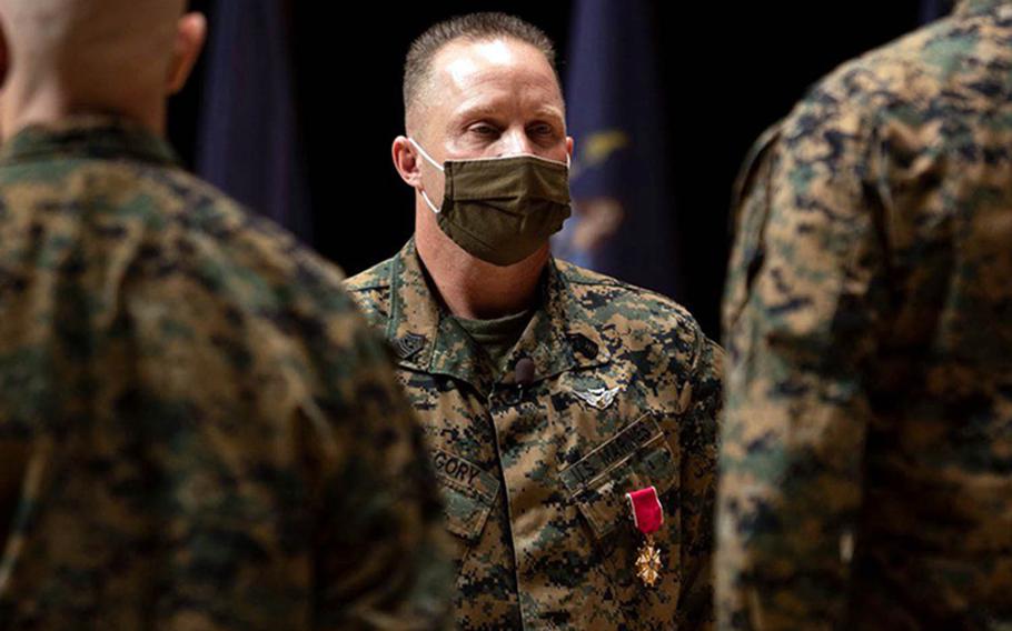 Joe Gregory, a 30-year Marine, hung up his eagle, globe and anchor Dec. 8, retiring from active life as the sergeant major at Marine Corps Air Station Iwakuni.