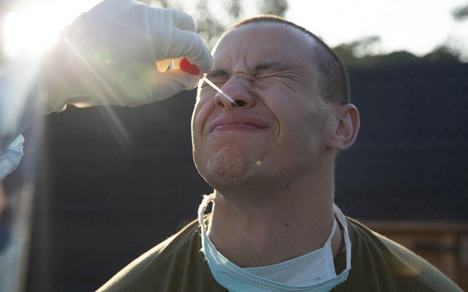 Medical centers at Naval Air Facility Atsugi, Sasebo Naval Base, Yokota Air Base and Kadena Air Base in Japan are offering free coronavirus screenings for troops heading home for the holidays. Some U.S. states require them prior to entry.